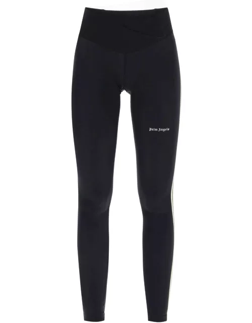 PALM ANGELS LEGGINGS WITH CONTRASTING SIDE BAND