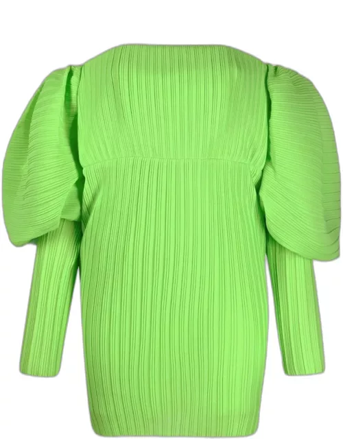 Green short Skye dress with pleat
