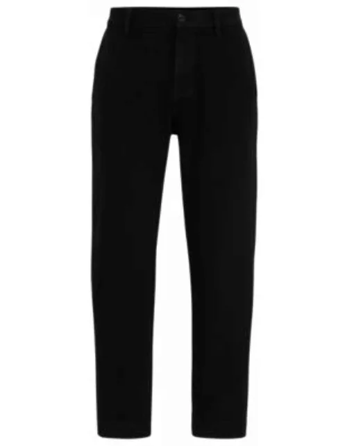 Tapered-fit chinos in cotton gabardine- Black Men's Casual Pant