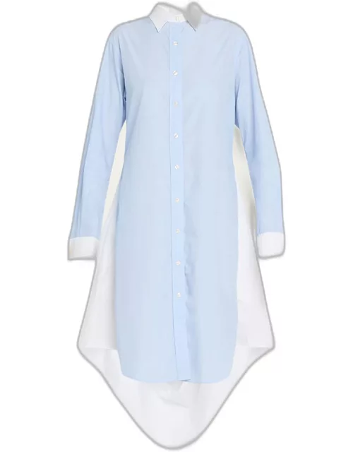 Button-Front Midi Cotton Shirtdres
