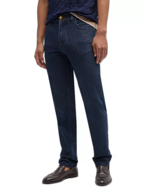 Men's Straight-Leg Dark Wash Denim Jean
