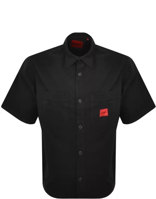 HUGO Eratino Short Sleeve Overshirt Black