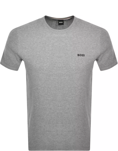 BOSS Lounge Waffle T Shirt Grey