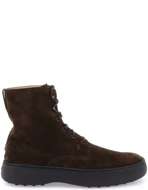 TOD'S W.G. suede lace-up ankle boot