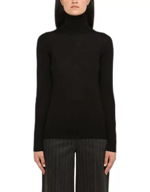 Black wool turtleneck sweater