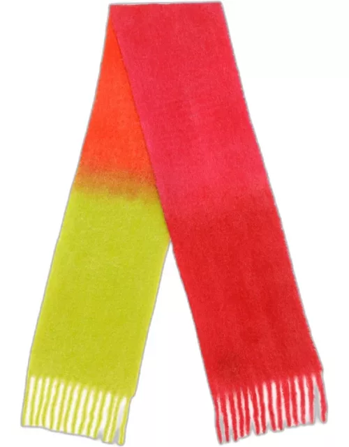 Red/yellow alpaca wool scarf