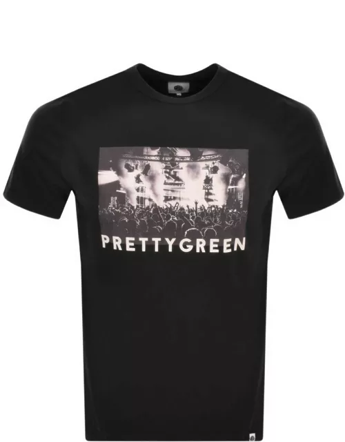 Pretty Green Crowd Photo T Shirt Black
