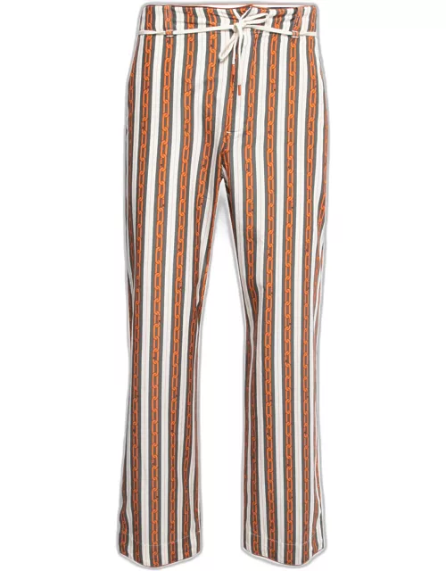 Louis Vuitton Multicolor Chain Printed Cotton Blend Trousers