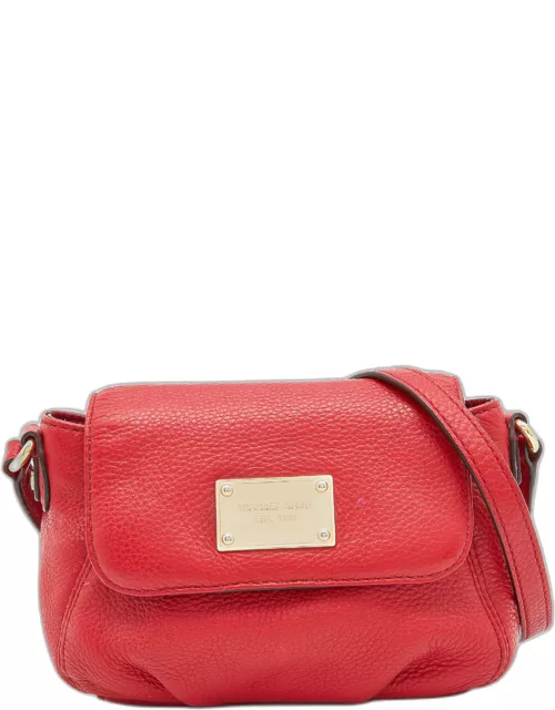 MICHAEL Michael Kors Red Leather Flap Crossbody Bag