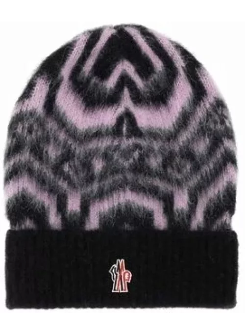 Moncler Grenoble Logo Patch Ribbed Beanie