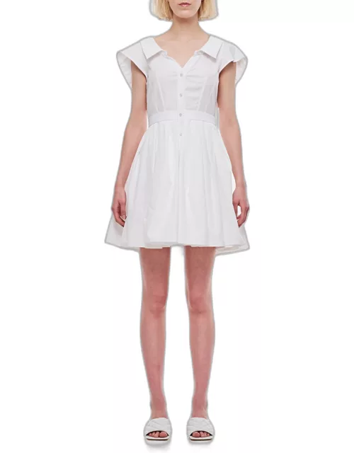 Alexander McQueen White Shirt Mini Dress With Wing Sleeve