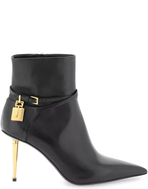 Tom Ford Leather Ankle Boots With Padlock