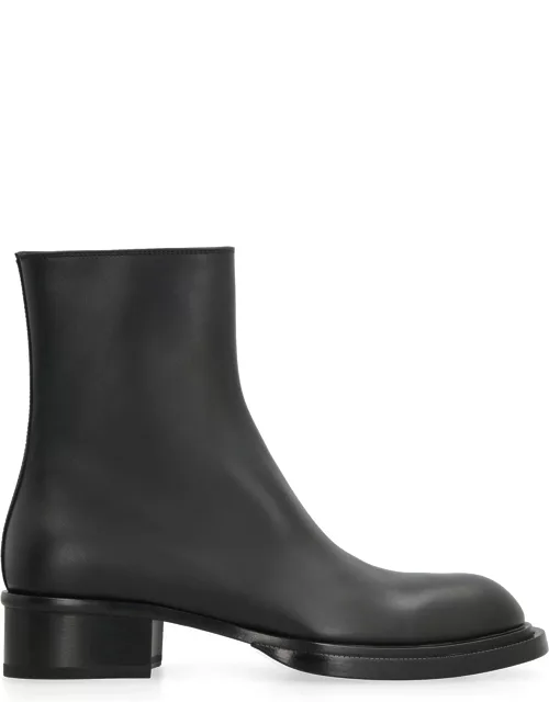 Alexander McQueen Stack Leather Ankle Boot