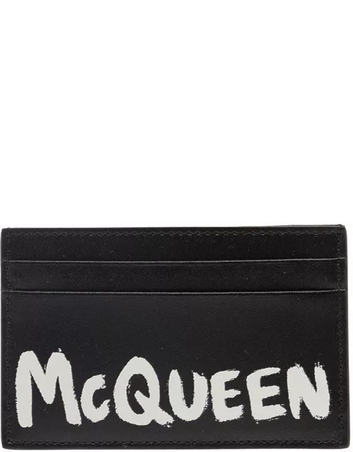Alexander McQueen Black And White Mcqueen Graffiti Card Holder