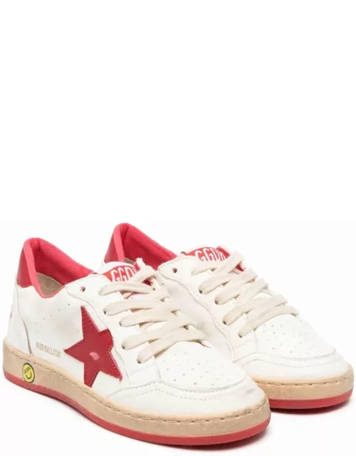 Golden Goose White And Red Calf Leather Sneaker