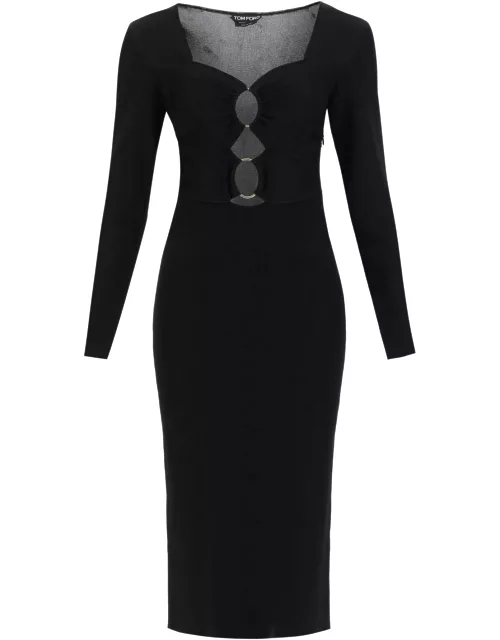 TOM FORD knitted midi dress with cut-out