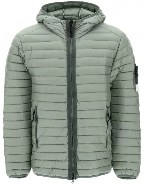 STONE ISLAND Packable down hooded jacket in recycled nylon