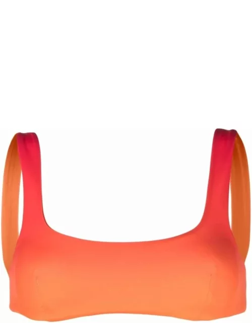 Multicoloured one-shoulder bikini top