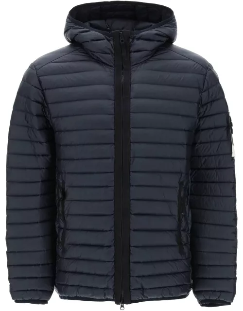 STONE ISLAND Packable down hooded jacket in recycled nylon