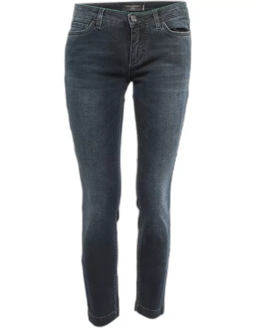 Dolce & Gabbana Grey Blue Denim Pretty Skinny Jeans M Waist 30"