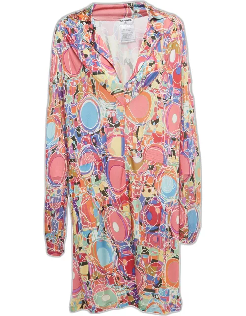 Chanel Multicolor Printed Jersey Full Sleeve Mini Dress