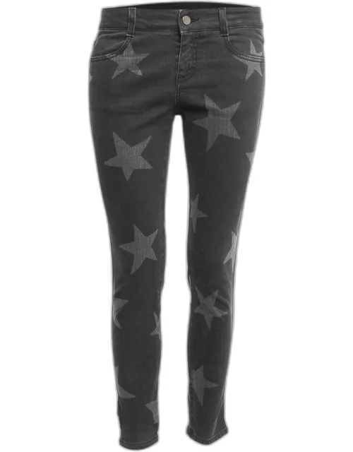 Stella McCartney Grey Star Print Denim Skinny Jeans M Waist 27"