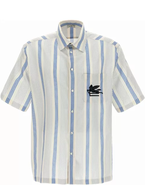 Etro Logo Embroidery Striped Shirt