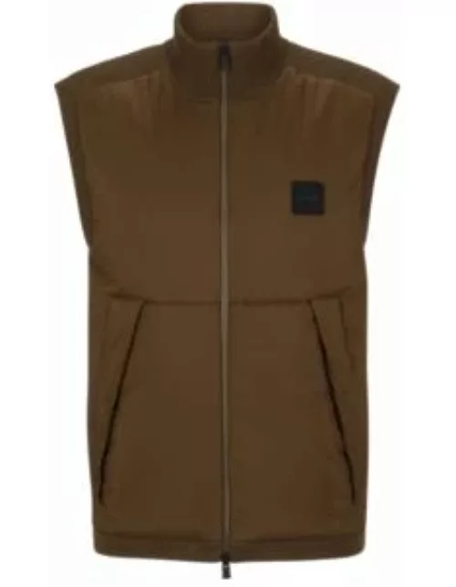 Regular-fit gilet with logo patch- Light Green Men's All Clothing