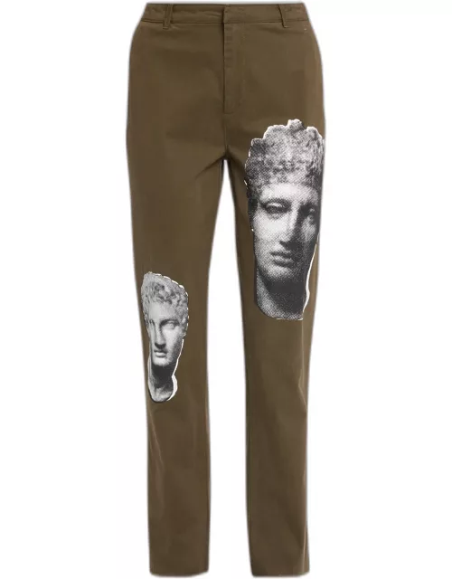 Cupid and Psyche Printed Straight-Leg Pant