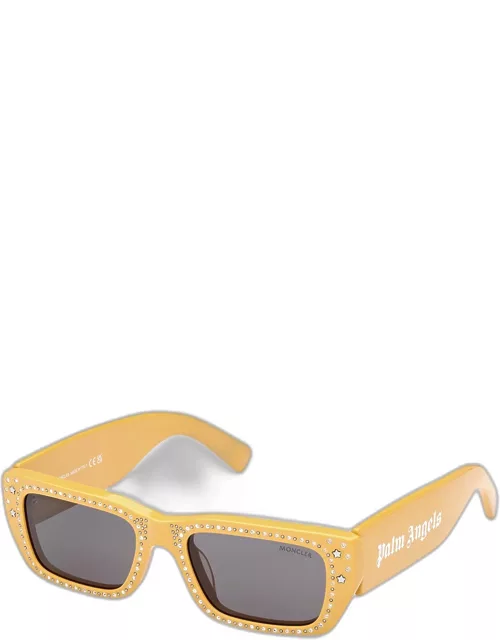 x Palm Angels Crystal Acetate & Plastic Rectangle Sunglasse
