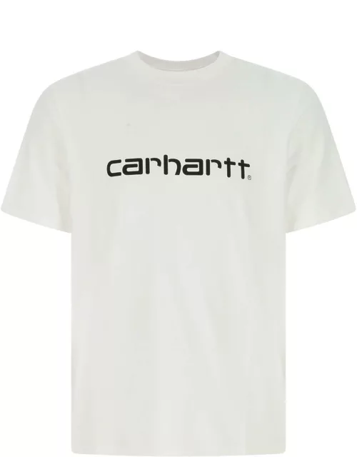 Carhartt White Cotton S/s Script T-shirt