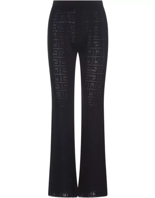 Givenchy 4g Jacquard Flared Trousers In Black