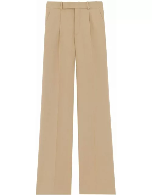 High-waisted beige tailored trouser