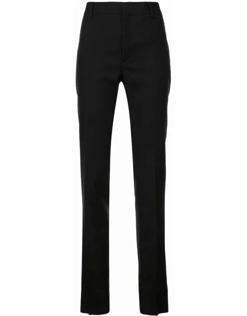 Black gabardine tailored trouser