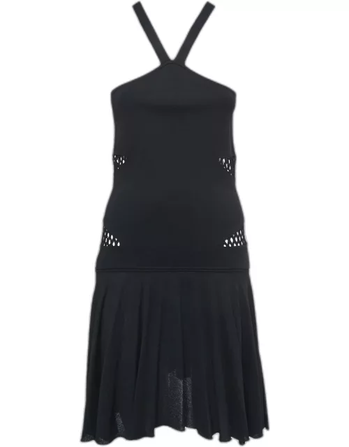 Emilio Pucci Black Knit Strappy Flared Short Dress