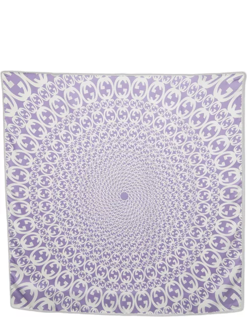 Gucci Purple GG Print Silk Scarf