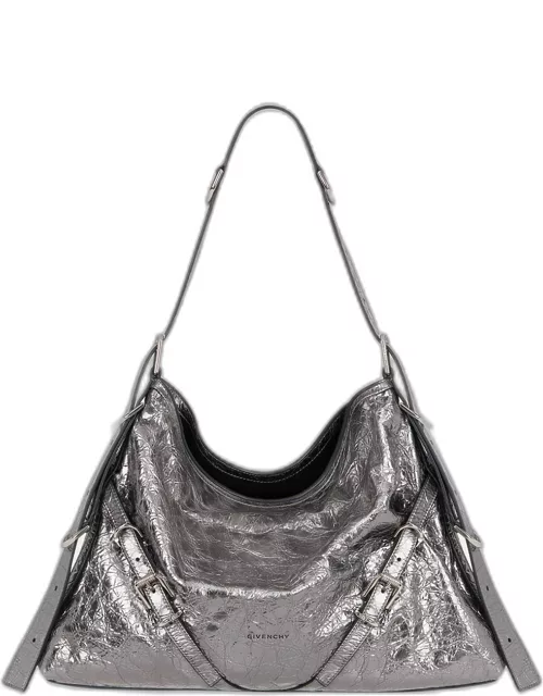 Voyou Medium Shoulder Bag in Metallic Leather