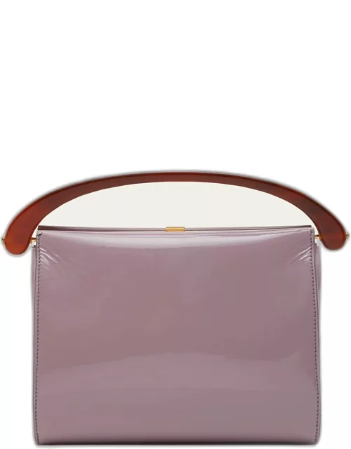 Crisp Patent Leather Top-Handle Bag