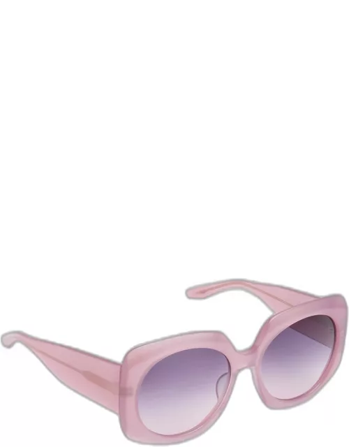 x Sarah Hoover Delia Purple Acetate Square Sunglasse