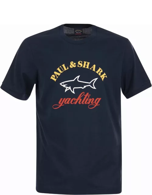 Paul & Shark Cotton T-shirt With Printed Logo