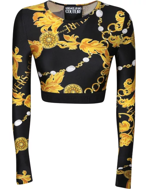 Versace Jeans Couture Logo Couture-print Crop Top
