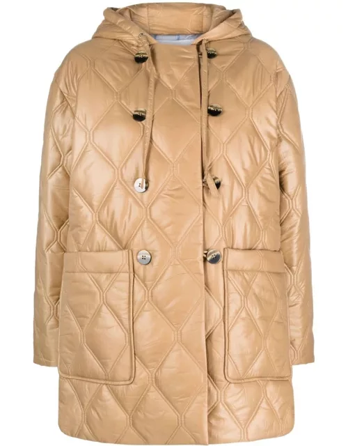GANNI quilted hooded jacket