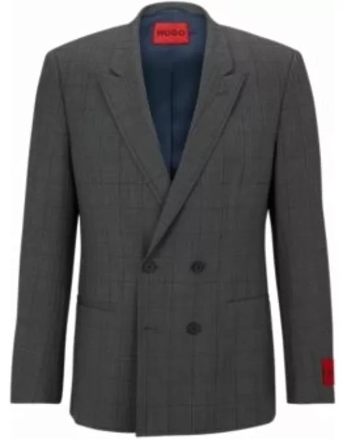 Slim-fit jacket in a performance-stretch wool blend- Dark Grey Men's Sport Coat