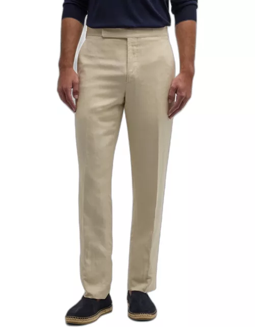 Men's Gregory Hand-Tailored Linen-Silk Trouser