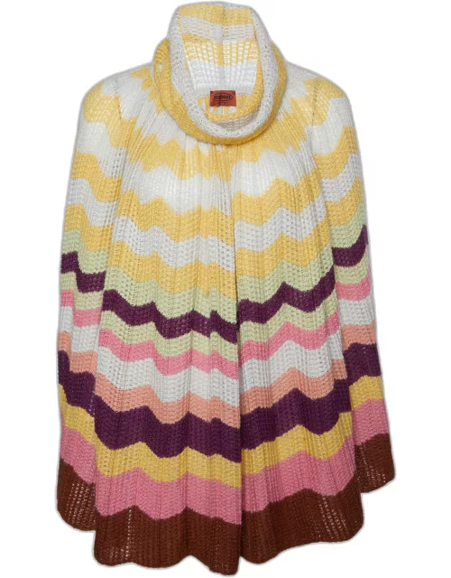 Missoni Multicolor Striped Wool & Mohar Turtleneck Poncho