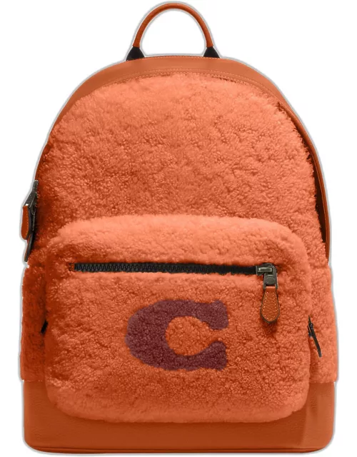 Coach Brown - Leather & Shearling - Backpack