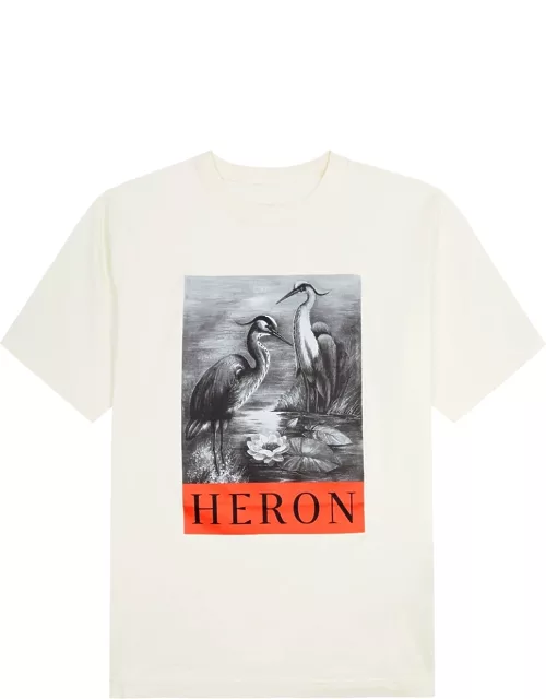 Heron Preston Heron Printed Cotton T-shirt - White And Black