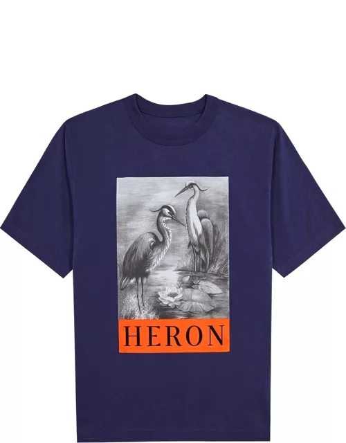 Heron Preston Heron Printed Cotton T-shirt - Navy
