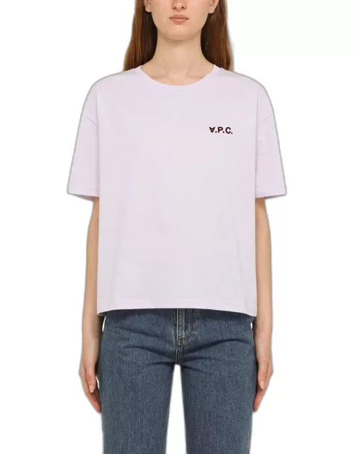 Light lilac crew-neck T-shirt in jersey