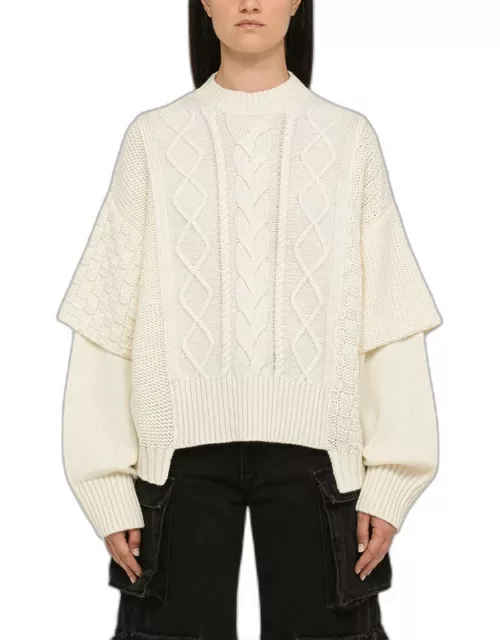 White layered sweater